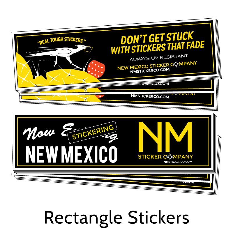 Real Tough Rectangle Stickers from New Mexico Sticker Company